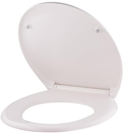 Abattant WC blanc universel clipsable/nettoyage facile - lunette de toilettes Thermodur frein de chute forme O NOYON & THIEBAULT