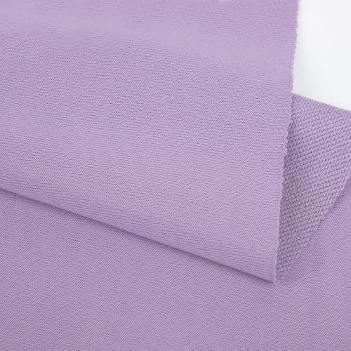 Sudadera de rizo de punto, tejido de puños, punto grueso liso para falda blazer, capa, otoño, invierno, uniformes deportivos, vestidos, pantalones, falda, blusa, cortinas, cojines, taro lila, 100 x