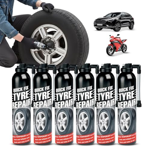 Avilia - Kit Spray 2/4/6 Gonfia e Ripara Pneumatici Auto/Moto – Spray Sigillante 2 in 1 – Ripara Gomme Foratura di Emergenza – Senza Cambio Ruota, Cric o Chiave Inglese – Riparazione Rapida (6)