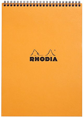 RHODIA 18500C - Notepad Bloc-Notes à Spirale (Reliure Intégrale) Orange - A4 21 x 29,7 cm - Petits Carreaux - 80 F Détachables - Papier Clairefontaine 80 g/m² - Couverture en Carte Enduite Souple