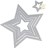 Sizzix Thinlits Set di Fustelle Sottili in Metallo per Lavorazioni di Carta Dettagliate, Biglietti e Scrapbooking - Stelle - 5 Pezzi