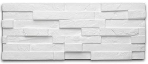 DECOSA Panneau mural à décorer Sierra 3D-relief - aspect briquette - polystyrène - blanc - 20 x 50 cm - 8 sachets (=4 m2)