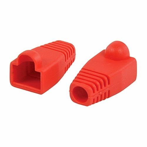 CABLEPELADO Funda para conector de red RJ45 | Funda Cable de Red LAN Ethernet | Apto para Cat 7, Cat 6, Cat 6e, Cat 5, Cat 5e | Bolsa 10 unidades | Rojo