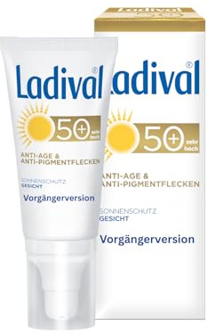 Ladival Anti-Age & Anti-Pigment Spots SPF 50+ - Fragrance Free Sun Cream for Face, Neck, Cleavage and Hands - Free from Colourants and Preservatives - 1 x 50ml