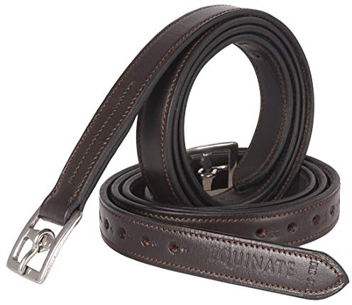 Equinate Läder stigbygelrem Superior med rostfria spännen brun 140