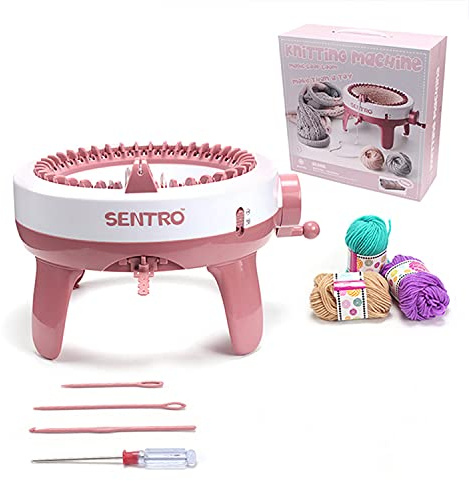 SENTRO máquina de tejer, 40 agujas inteligente máquina de tejer telar, DIY máquina de tejer de doble modo para el calcetín, sombrero y bufanda, máquina de tejer telar para niños y adultos (40 agujas)