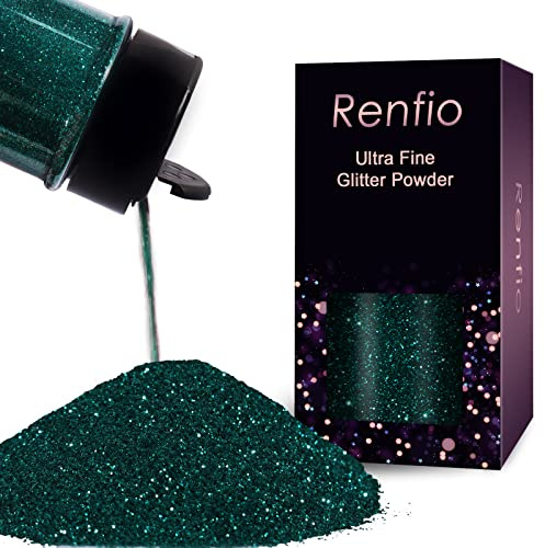 Renfio - Polvere di glitter ultra-fine metallizzata in resina epossidica, glitter 2.11 Oz (60g), scaglie PET, lustrini per lavori artigianali, 1/128 0.008 0.2mm, per tumbler, slime, decorazioni