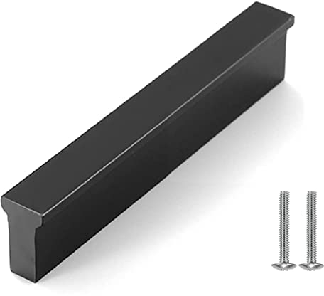 Drenky Schrankgriffe Schwarz, 10 Stück Möbelgriffe 128mm Aus Aluminiumlegierung Mit Schrauben für Küchenschränke, Schubladen und Kommoden