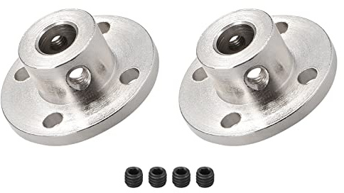 DMiotech 2 Paquet 8mm Intérieur Diamètre H13xD16 Bride Couplage Connecteur Rigide Guide Arbre Support Coupleur Arbre Accouplement avec Vis pour Bricolage RC Modèle Moteurs Argent