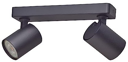 Oktaplex Bora faretto da soffitto 2 fiamme GU10 LED spot bar 25 cm 230V faretto orientabile Faretti da Parete nero