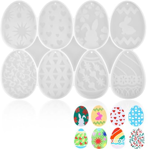 Ostern Silikonformen, Kaninchen DIY Silikon Gießform Eier, Hasenei Schlüsselanhänger Formen Ostern für Schlüsselanhänger Anhänger Kunstharz Harz Gießen Basteln Osterdeko