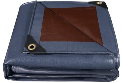 Covall Bâche imperméable Bâches de Protection en Polyéthylène 260g/m² en surpoids & anti-4x5m Trou soudé renforcé pour Jardin, paillis, Piscine, Tente de Camping Bâche Grise/Marron.