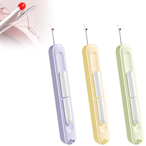 MOLZINY 3 Pièces Enfile Aiguille Couture Accessoires Mercerie Enfile-Aiguilles en Plastique pour Couture Plastique DIY Enfile-Fil 2 in 1 Enfile Aiguille et Decoud Vite Fil Enfile-Aiguille à Coudre