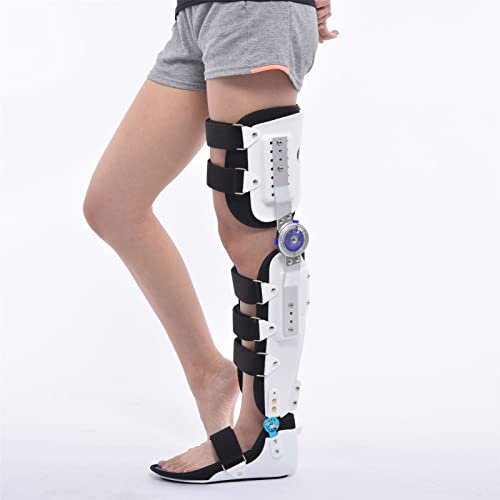 Rodillera ROM con Bisagra, Ortesis De Soporte De Rodilla con Poste Ajustable Protector Inmovilizador, Férula De Rodilla Estabilizadora De Pierna Completa, Pie Y Ortesis De Miembros Inferiores 502