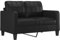 Generico Kangqiling 359112 2-Sitzer-Sofa, schwarz, 120 cm, Kunstleder, Schwarz