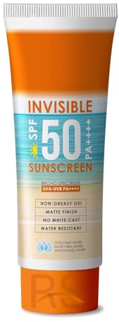 Invisible Sunscreen SPF 50 PA++++ Gel - 100g | Oil-Free, Matte Finish, Lightweight & Non-Greasy | Broad Spectrum UVA & UVB Protection | Paraben-Free, Halal Certified & Vegan | for All Skin Types