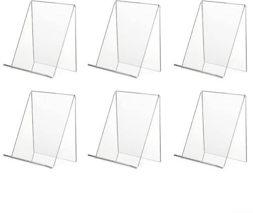 Lot de 4 présentoirs en acrylique pour livres et tablettes, supports transparents et portables pour créer des présentoirs soignés