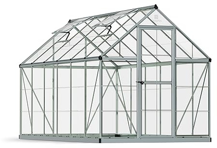 CANOPIA Serre en Aluminium (argenté, 15,2 x 30,5 cm) – Panneaux en Polycarbonate durables, Assemblage de Panneaux coulissants