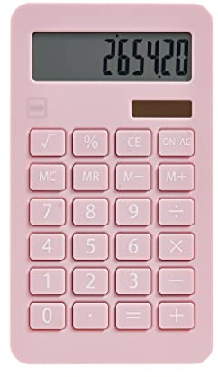 Miquelrius - Calculadora de Oficina Solar, Calculadora de 10 dígitos con Teclas Grandes y Pantalla LCD de fácil Lectura, Diseño Compacto y eficiente para Oficina y hogar, Color Rosa