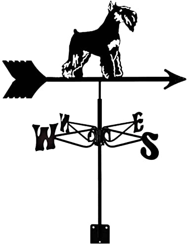 ANCNA Schnauzer Weathervane Metal Wind Vane Garden Weather Vane Outdoor Roof Garden Mount Yard Decor Wind Direction Indicator,Yard Weathercock with Anti-Rust Coating