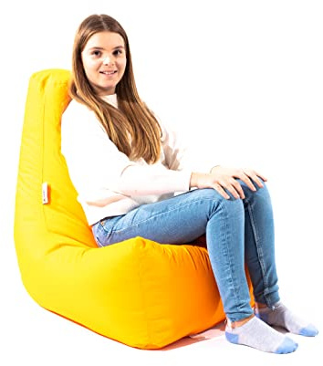 HH Home Hut Large Bean Bag Gaming Chair Beanbag Outdoor or Indoor Garden Big Arm (Orange)