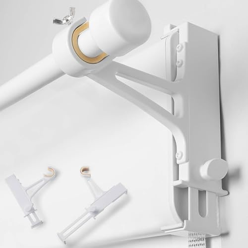 WeloWelo Support Tringle à Rideau Sans Perçage – Support Réglable et Antidérapant pour Coffres de Volet Roulant – Installation Facile – Hauteur 14-24 cm – Diamètre 20-28 mm