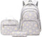 SIVENKE Schulrucksack Mädchen Teenager Damen Schultasche Rucksack Set Gänseblümchen Schulranzen für Mädchen Schule Freizeit mit Lunchpaket Tasche und Mäppchen