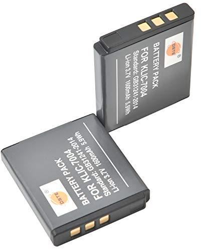 KLIC-7004 NP-50 D-LI68 DSTE DE 3.7V (2-Pack) Ersatz Batterie Akku Kompatibel für Kodak EasyShare M2008 PlayFull Dual PlaySport PlayTouch V1253 Zi12 FinePix F100fd als Sionyx Aurora SX-50