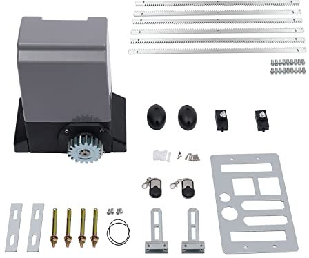 Elektrischer Schiebetorantrieb Torantrieb Schiebetor Set mit Infrarotsensor mit 6m Zahnstange IP44 Toröffner Schiebetor 1200kg