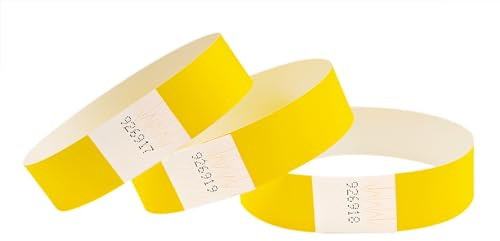CINTAPUNTO - Einlassbändchen Papier - Eintrittsbänder 500 Stück - Einlassbänder - Festival Armbänder - Party Bändchen Einlass Eintritt - eintrittsbändchen - Bänder Club - wristband - Yellow gelb