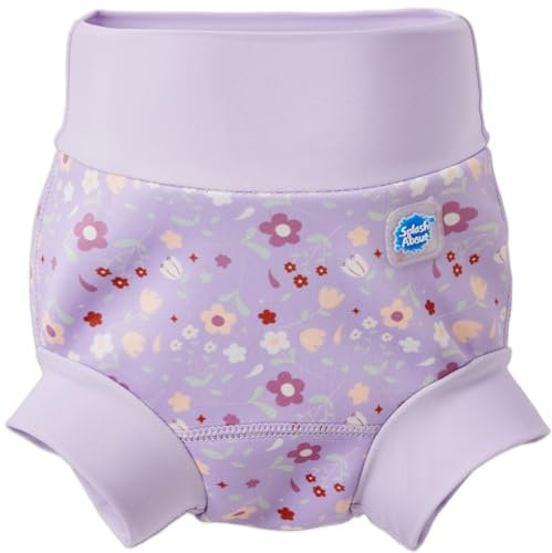 Splash About Happy Nappy pañal de natación reutilizable, Lilac Spring, 6-12 Meses