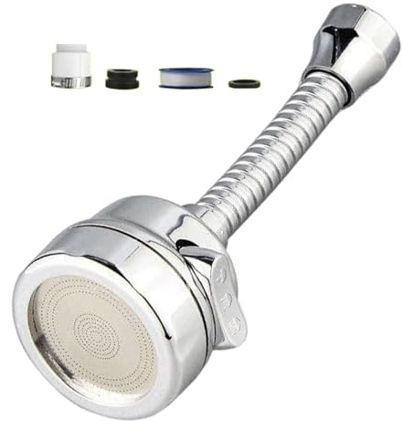 Aeratore per lavello da cucina, girevole a 360 gradi, attacco spruzzatore per rubinetto, 3 modalità, ugello anti-schizzi per rubinetto del lavello della cucina, tubo di prolunga del rubinetto