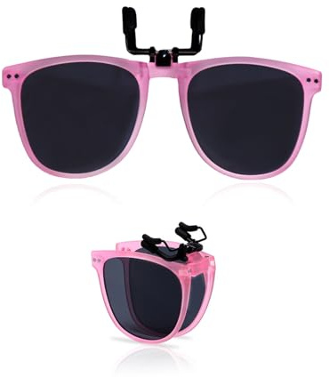 ALLY-MAGIC Y9ETZDJPJ Lunettes de soleil polarisées à clipser pour enfants Protection UV Pliable pour garçons et filles, rose