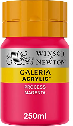 Winsor & Newton 2137533 Galeria akrylfärg, hög pigmentering, ljusäkta, åldringsbeständig, krämig konsistens, 250 ml kruka – process magenta