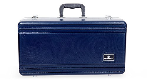 Crossrock Trumpet Case for Bb Horn | Textured Blue Finish with Velvet Interior, Security Lock, Metal Feet & Detachable Strap (CRA860TRBL)