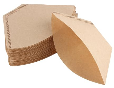 Filtri Caffè Cono Di Carta, 100 Pezzi Non Sbiancati Borse Filtranti 2 a 4 Tazze Strumento Essenziale Portatile Originale Legno Goccia Forma Conica Carta Ristoranti Versare Su Caffettiera(Marrone