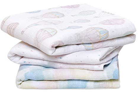 Aden + Anais™ musy Bio-Baumwoll-Musselin-Spucktücher Above The Clouds in 3er-Packung