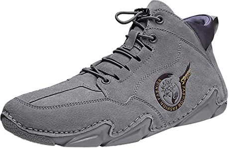 Bench Boots Damen Herren Schuhe Winterstiefel Herbst-Herren-Korean-High-Top-Short-Stiefel (Grey, 39) Stiefeletten Damen Mit Absatz Leder Stiefeletten Damen Gefüttert