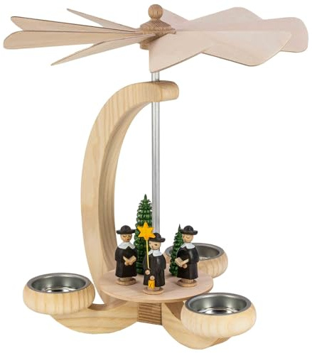 | Erzgebirge pyramid Christmas pyramid tealight pyramid | Handcrafted in Germany | Real handcraft | 25 cm | Carolers colored with Claudia Lorenz figures