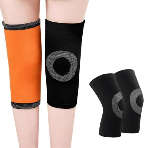 Thicken Thermal Knee Warmer with Fleece Lining Winter Warm Knit Knee Brace Support Stretchy Arthritic Knee Sleeve Night Sleep Knee Wrap Pad Support Band Non-Slip Knee Protector Sleeve for Cold Knee
