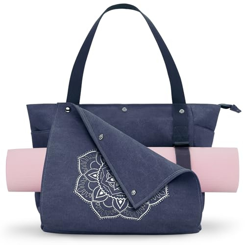 Gonex Sac de Yoga, Sac de Gym Yoga avec Poches Multiples pour Femmes et Hommes, Sac de Transport en Toile pour Sac Tapis de Yoga, Facile à Sortir et Ranger, pour Pilates, Voyage, Entraînement