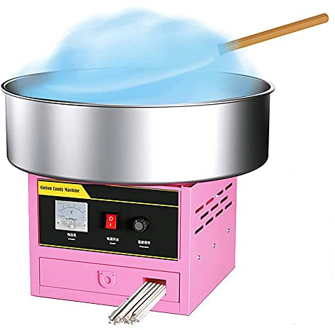 Macchina per zucchero filato Premium da 1200 W, macchina per zucchero filato professionale in stile fiera, facile da usare, prepara rapidamente lo zucchero filato, con vassoio in acciaio inossidabil