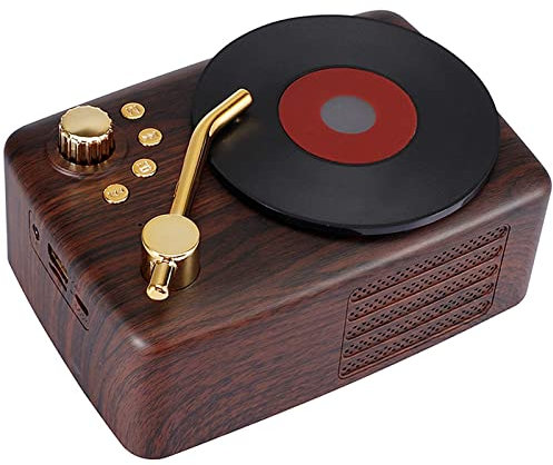 UQACHG Altavoz Retro Bluetooth fonógrafo, Tocadiscos portátil, Modo de reproducción de Soporte inalámbrico Blueto Vida Interesante
