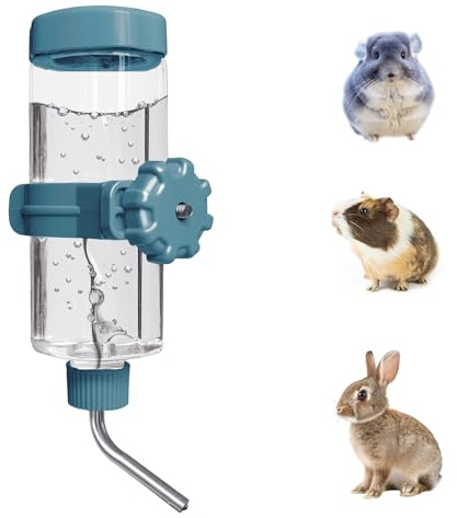 LOS ANDES 500ml Small Animal Water Bottle for Cage,Crate, Top Fill Water Dispenser for Guinea Pigs/Bunnies/Ferrets/Squirrel/Hedgehog/Hamster, BPA Free, Updated Mouth, Blue