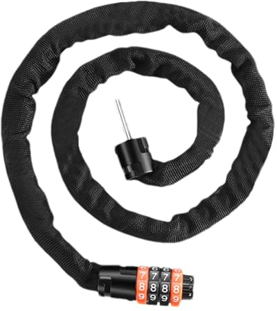 Candado de Cadena para Bicicleta | Cadena de Seguridad Ultraresistente,Cable con Combinación de 4 Dígitos, Accesorios para Motocicleta y Scooter, Puertas y Vallas