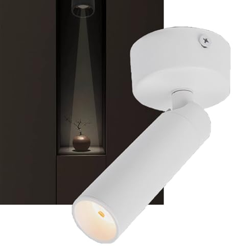 Faretto da Soffitto Spotlight, Faretto da Soffitto Industriale a Fascio Stretto 8°, Luci da Quadro 65/100/200 mm per Parete, Faretto da Superficie per Quadri, Cornici e Specch Warm light White 200 mm