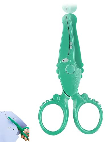 Kinder Sicherheit, Kinderschere Ab 2 Jahre, Bastelschere Kinder, für DIY Papierschneiden, Handwerk, Scrapbooking, Vorschule & Grundschule(Grün)