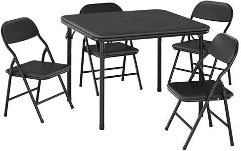 Mesa plegable y sillas para niños, 5 piezas, mesa de actividades infantil con 4 sillas, bandeja y cojín de PU, con reposapiés antideslizante, para jardín de niños, guardería (gris)