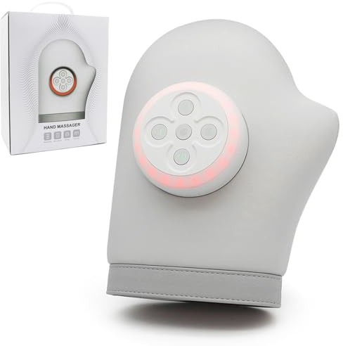 Guante masajeador de mano, masajeador de mano ajustable con calor y compresión, recargable por USB, guante pensativo para adultos, para artritis