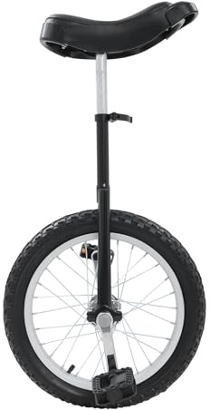 BJTDLLX 16 tums enhjuling för vuxna, enhjulingar med hjulram, justerbar höjd 71,1–81,28 cm, enhjuling cykel för fitness, cykling, utomhusbalansträning, 110 pund lastkapacitet (svart)